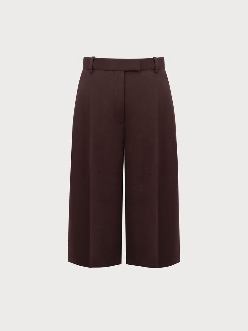 Brown wide-leg pants on a white background