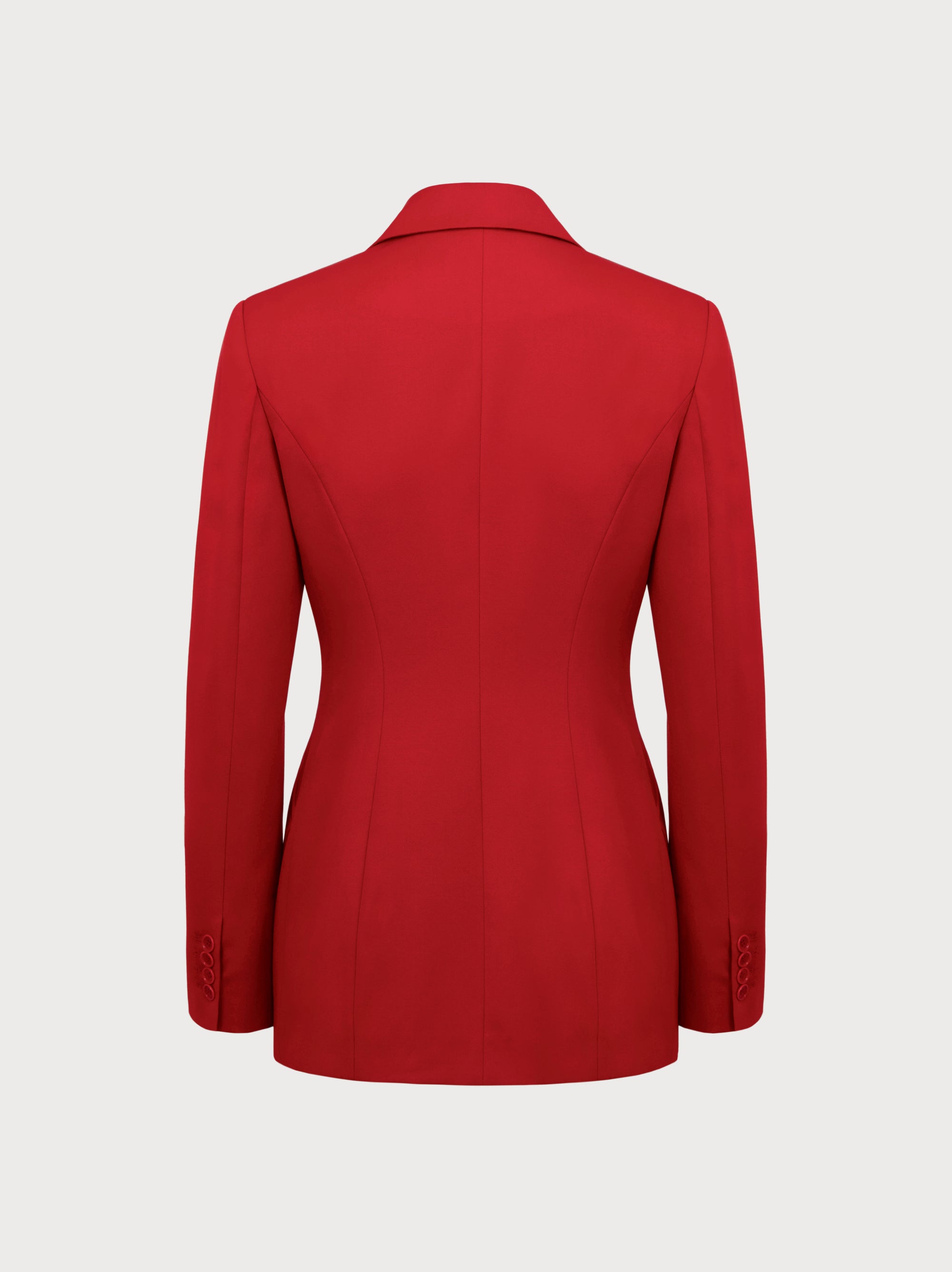 Red blazer on a light gray background
