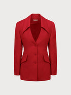 Red jacket on a light gray background