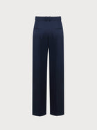 Navy blue pants on a light gray background