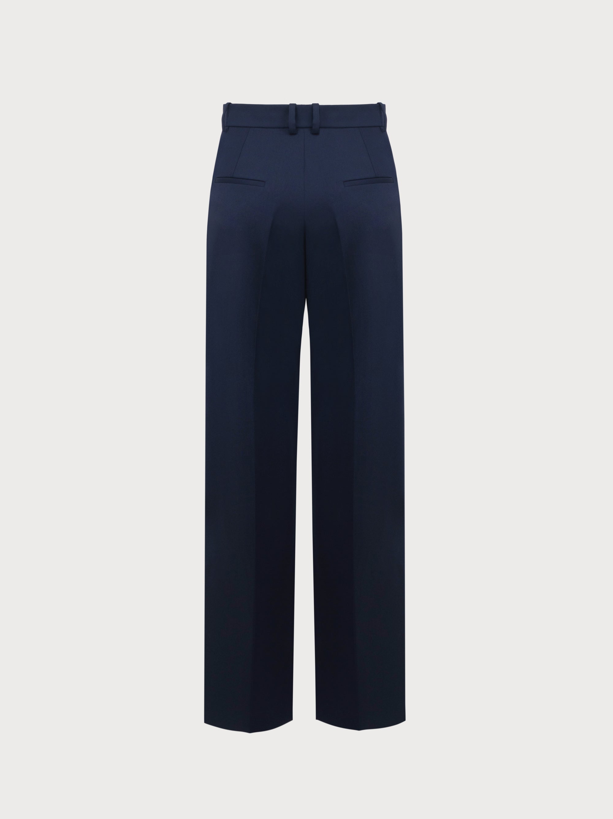 Navy blue pants on a light gray background