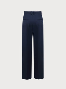 Navy blue pants on a light gray background