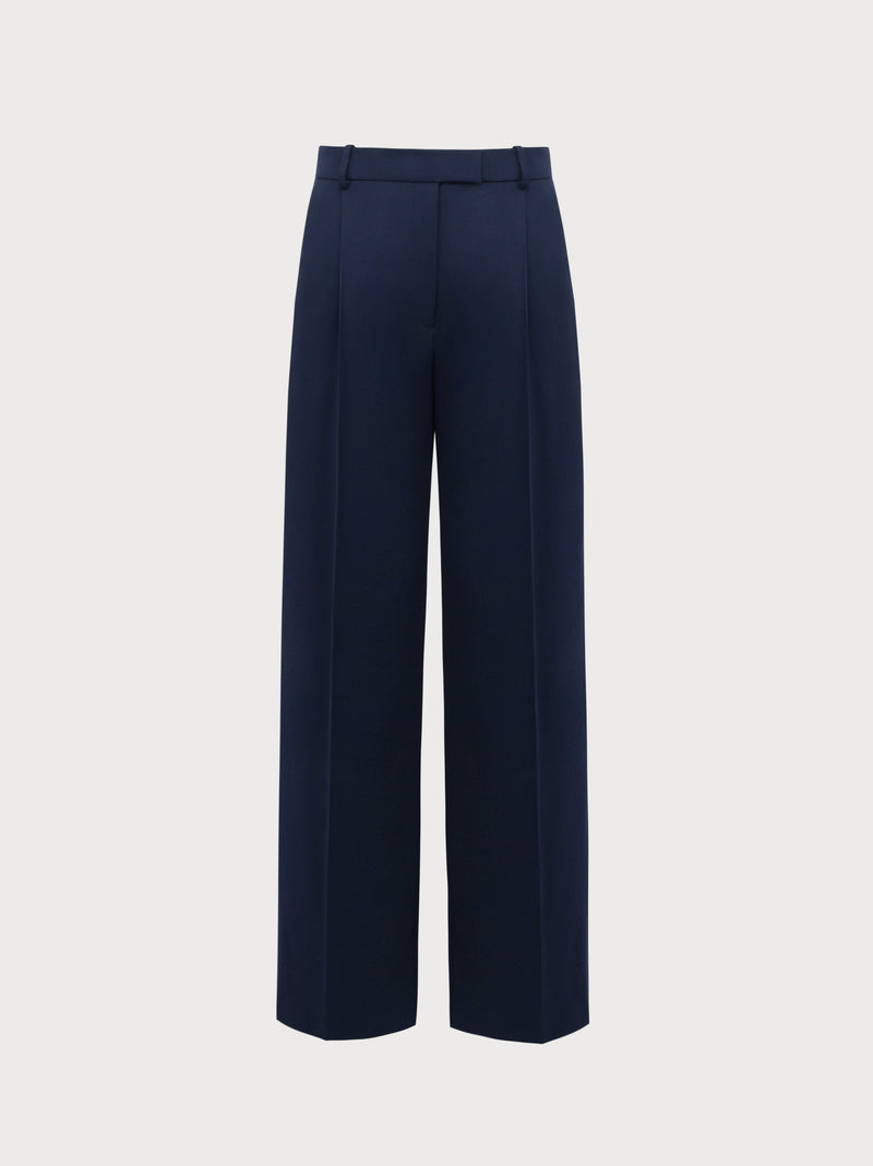 Navy blue pants on a white background