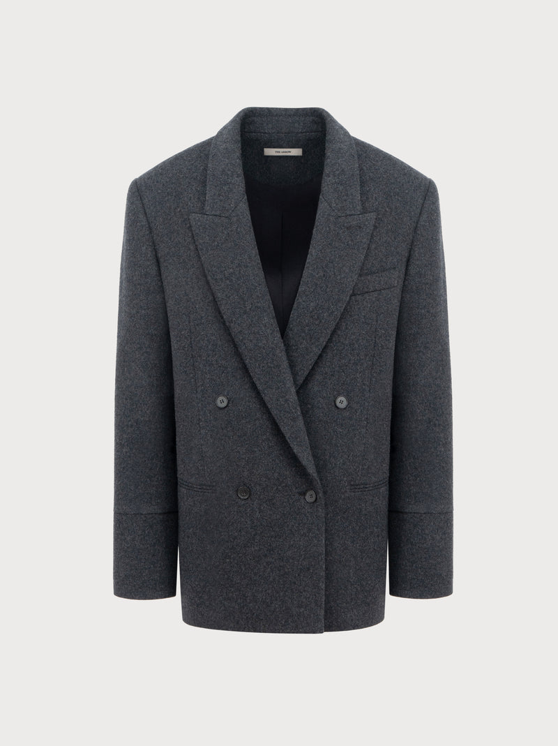 Olivia Blazer in Grey Virgin Wool
