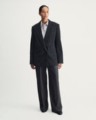 Olivia Blazer in Grey Virgin Wool