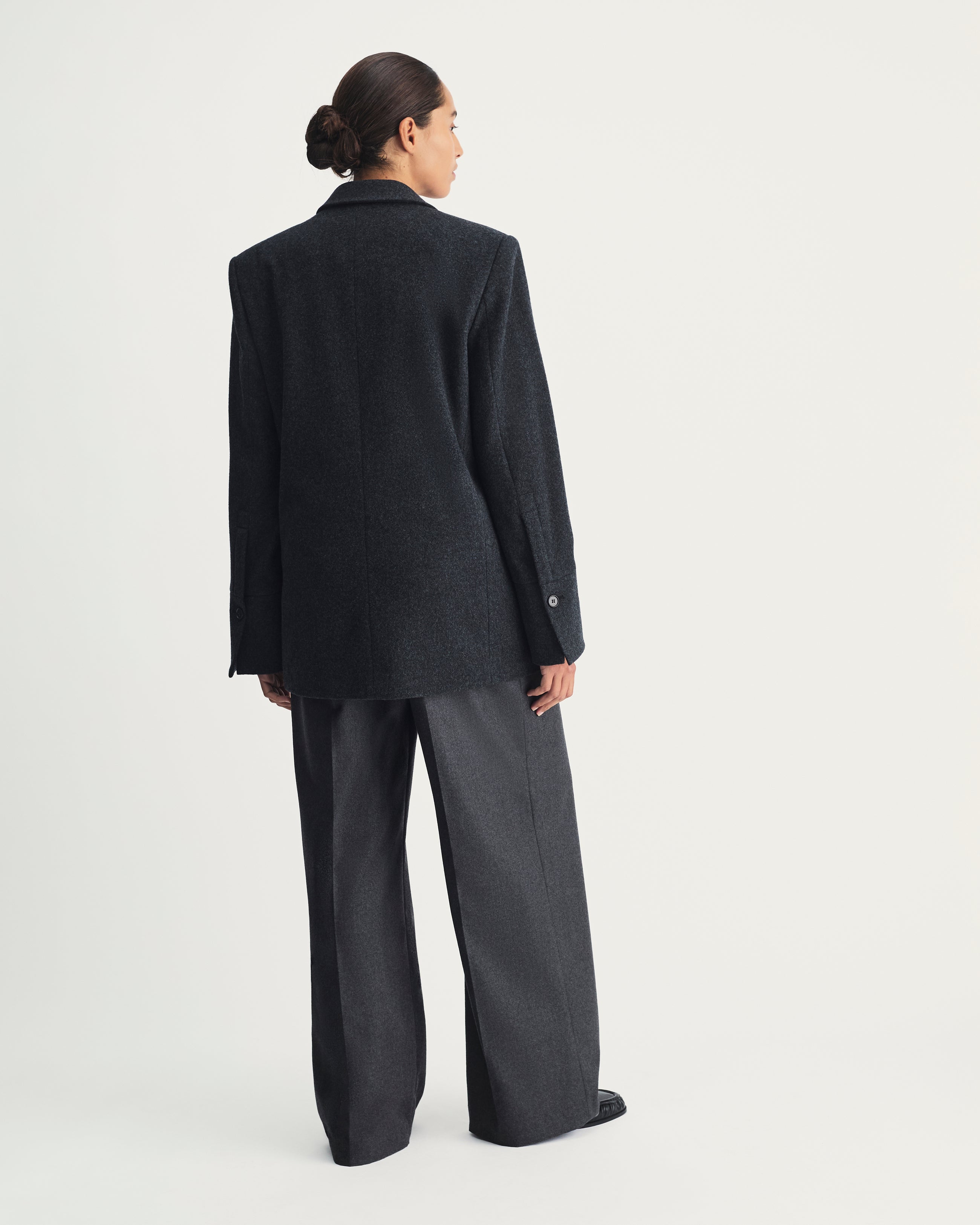 Olivia Blazer in Grey Virgin Wool
