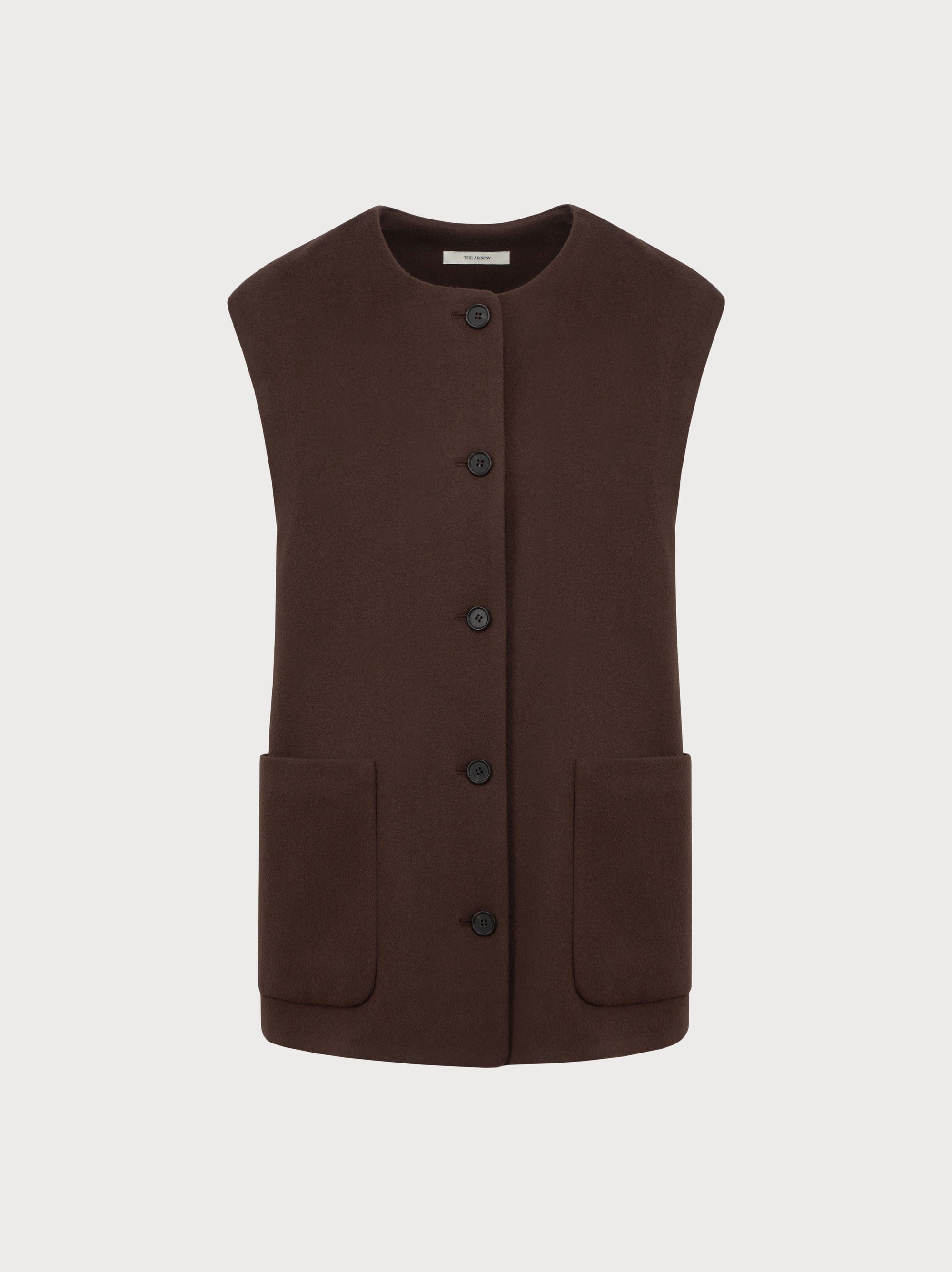 Remi Vest in Brown Virgin Wool