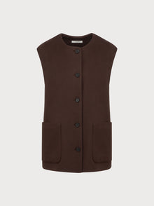 Remi Vest in Brown Virgin Wool