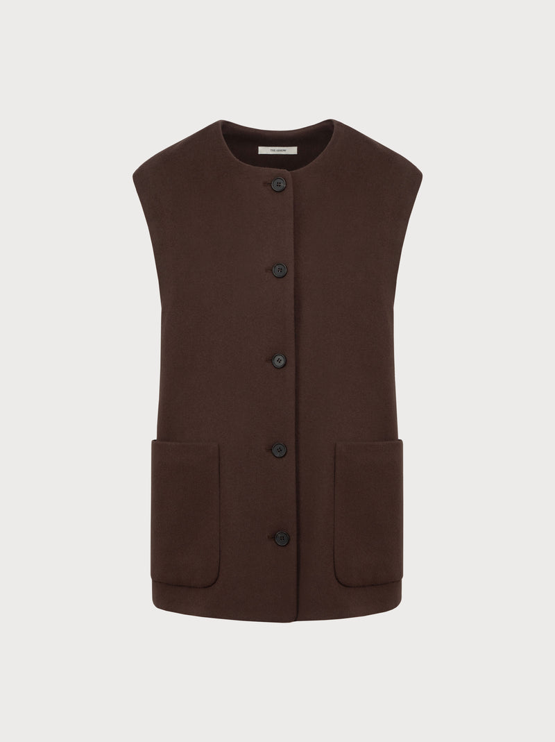 Remi Vest in Brown Virgin Wool
