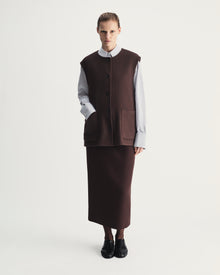 Remi Vest in Brown Virgin Wool