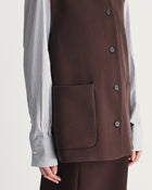 Remi Vest in Brown Virgin Wool
