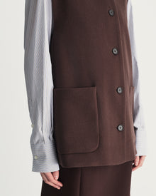 Remi Vest in Brown Virgin Wool