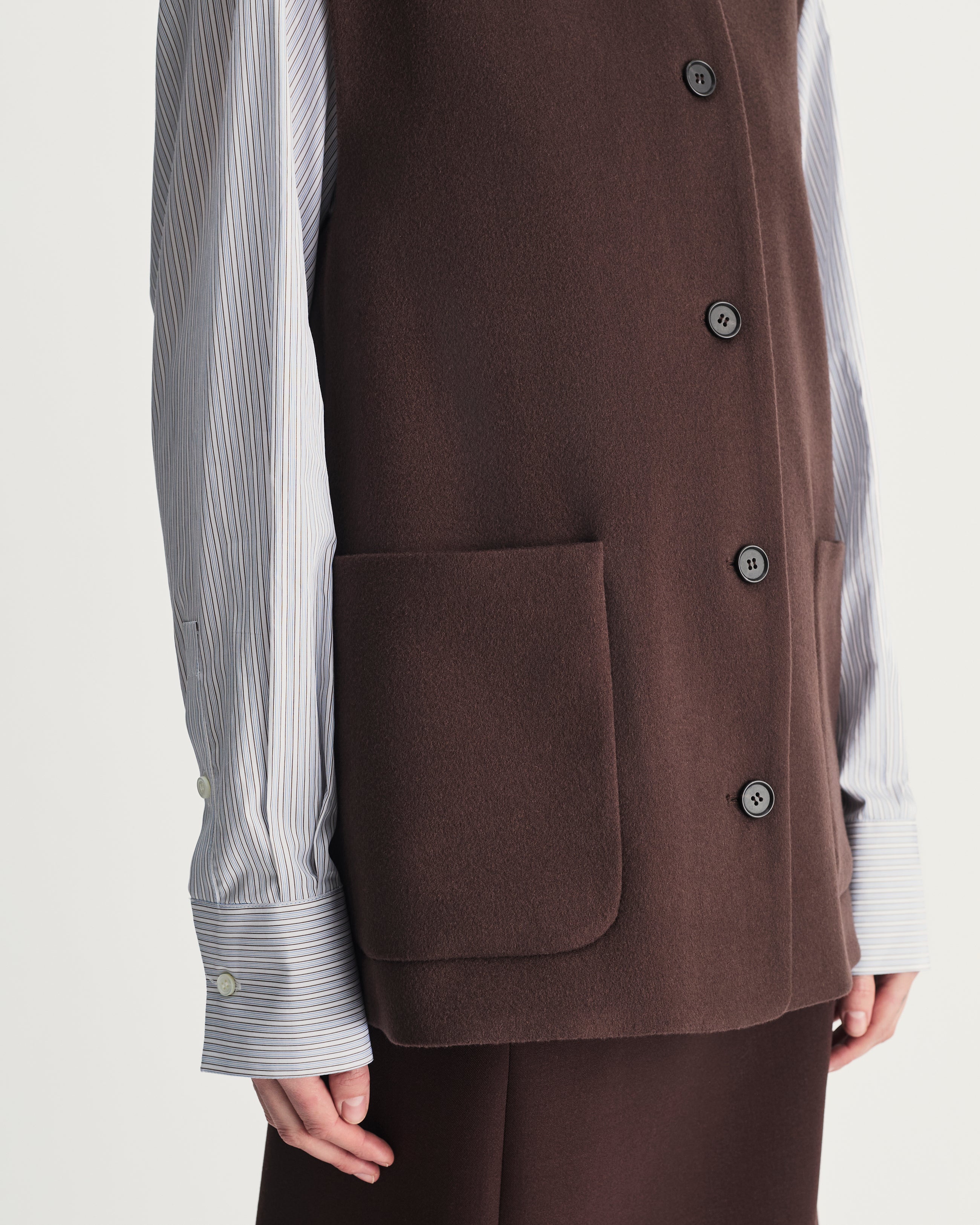 Remi Vest in Brown Virgin Wool
