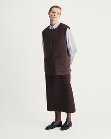 Remi Vest in Brown Virgin Wool