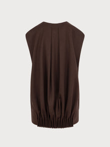 Remi Vest in Brown Virgin Wool