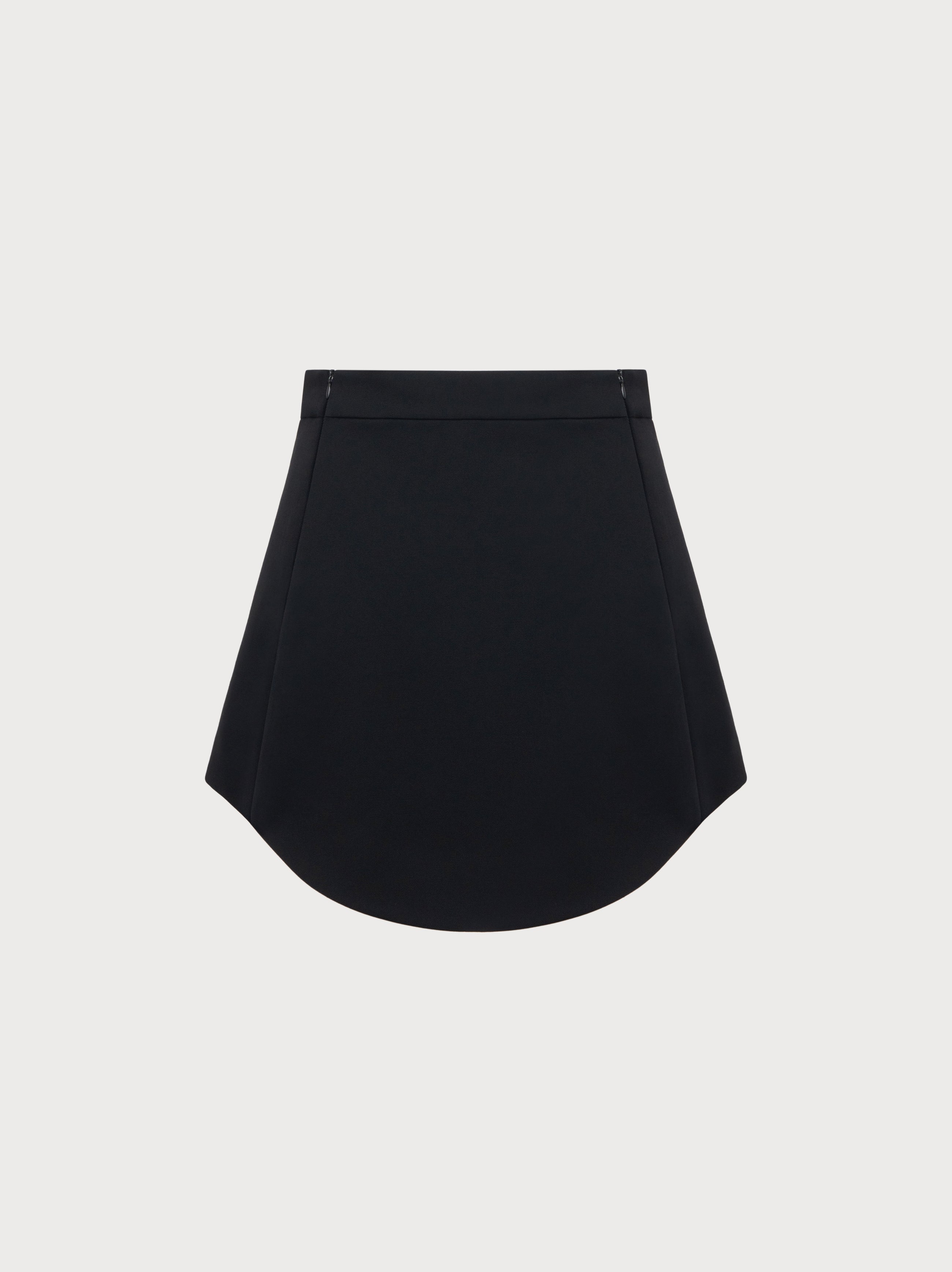 Black skirt on a light gray background