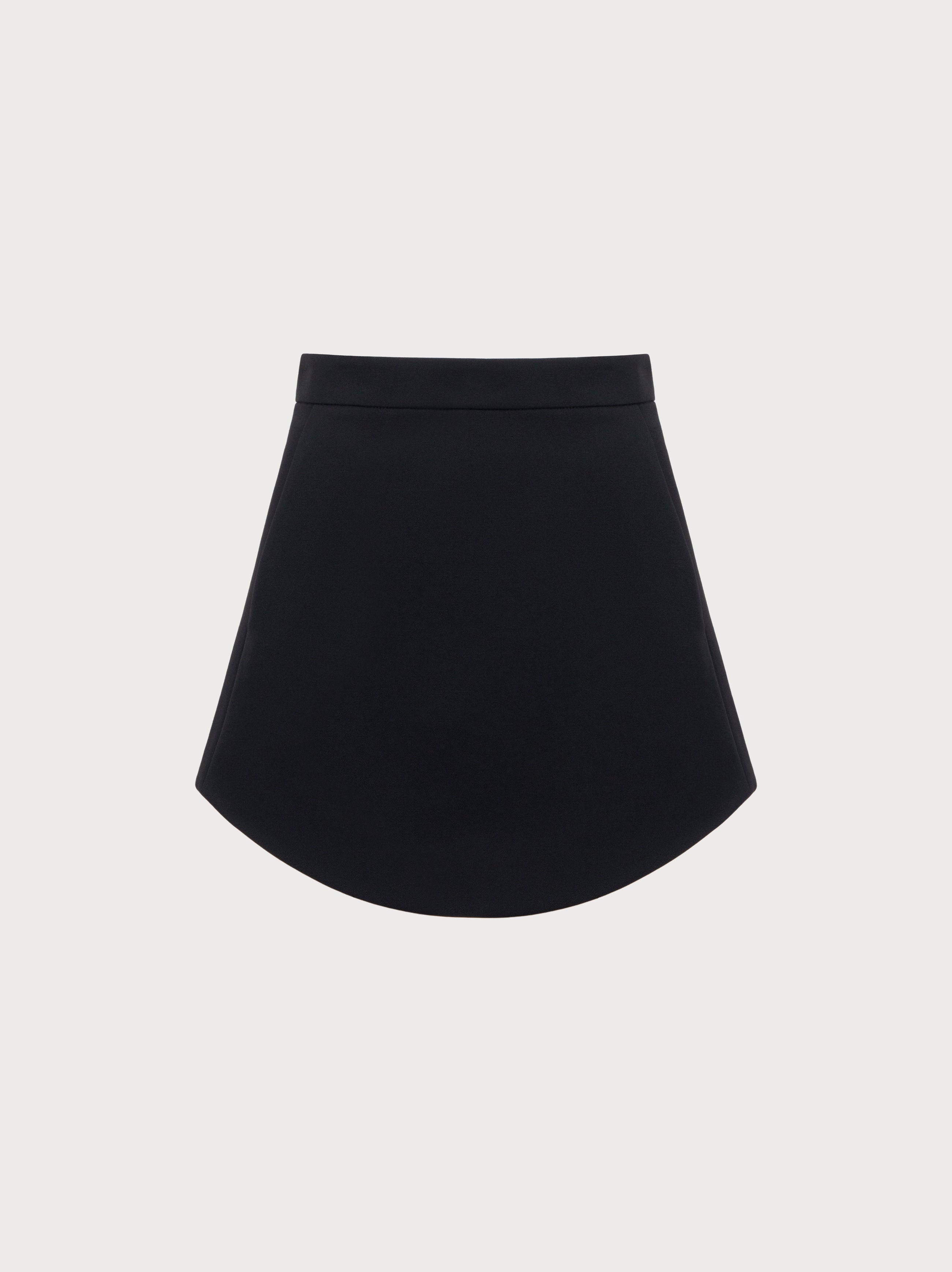 Black skirt on a light gray background
