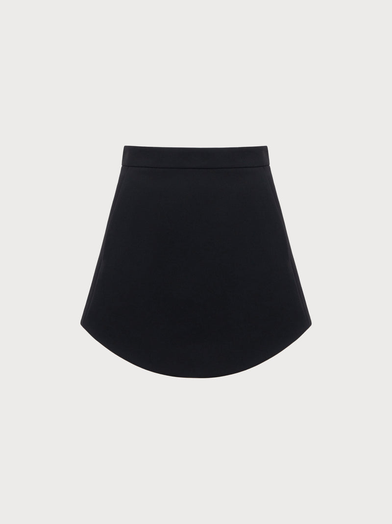 Black skirt on a light gray background