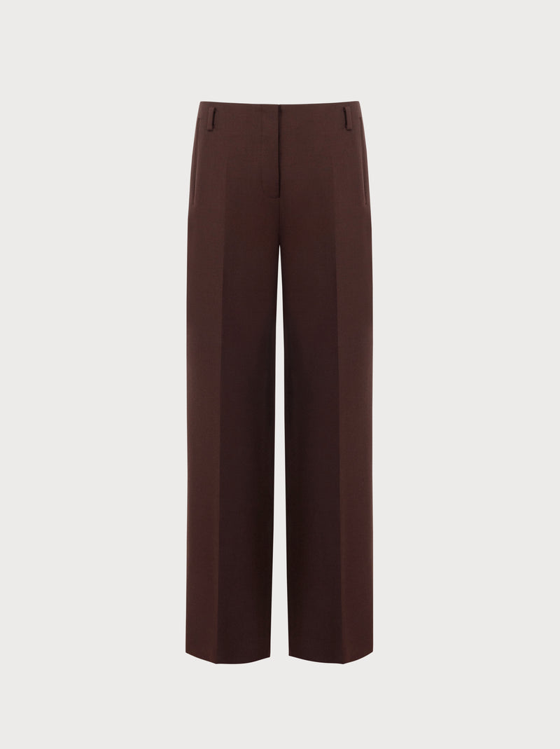 Serena Trousers in Brown Virgin Wool