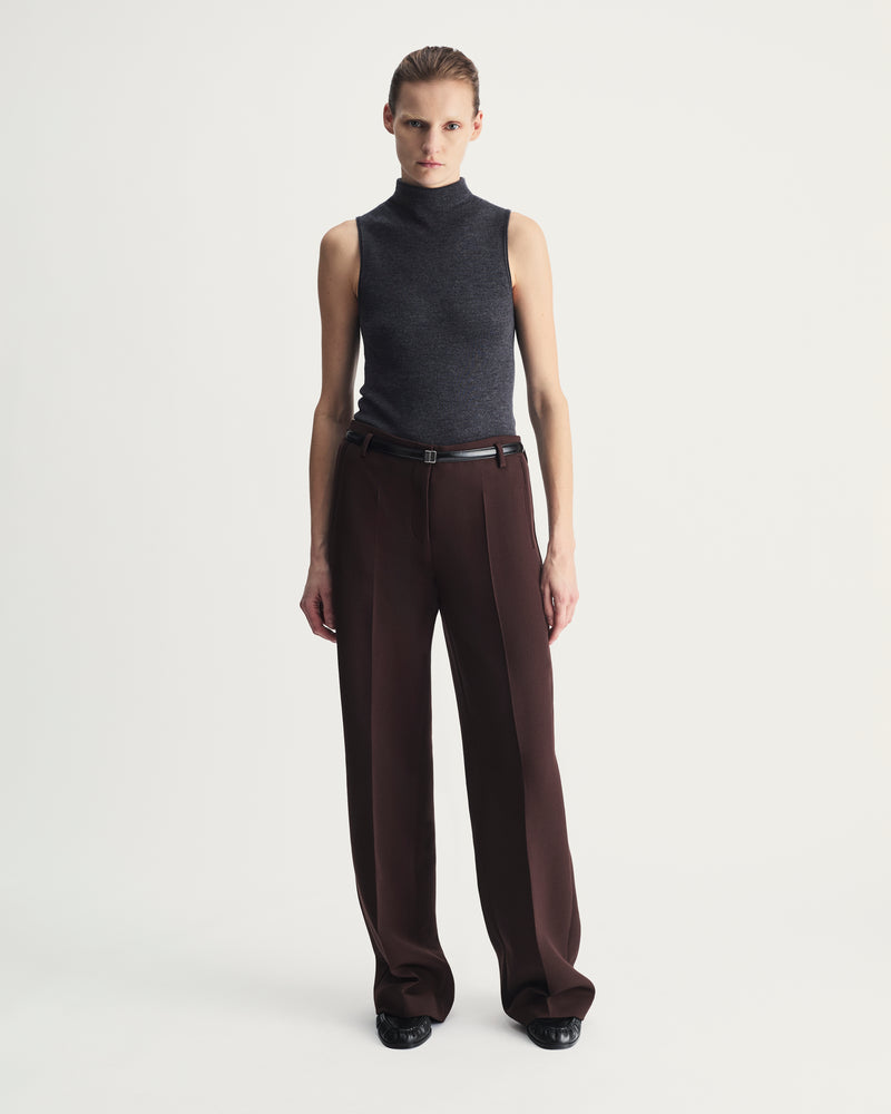 Serena Trousers in Brown Virgin Wool