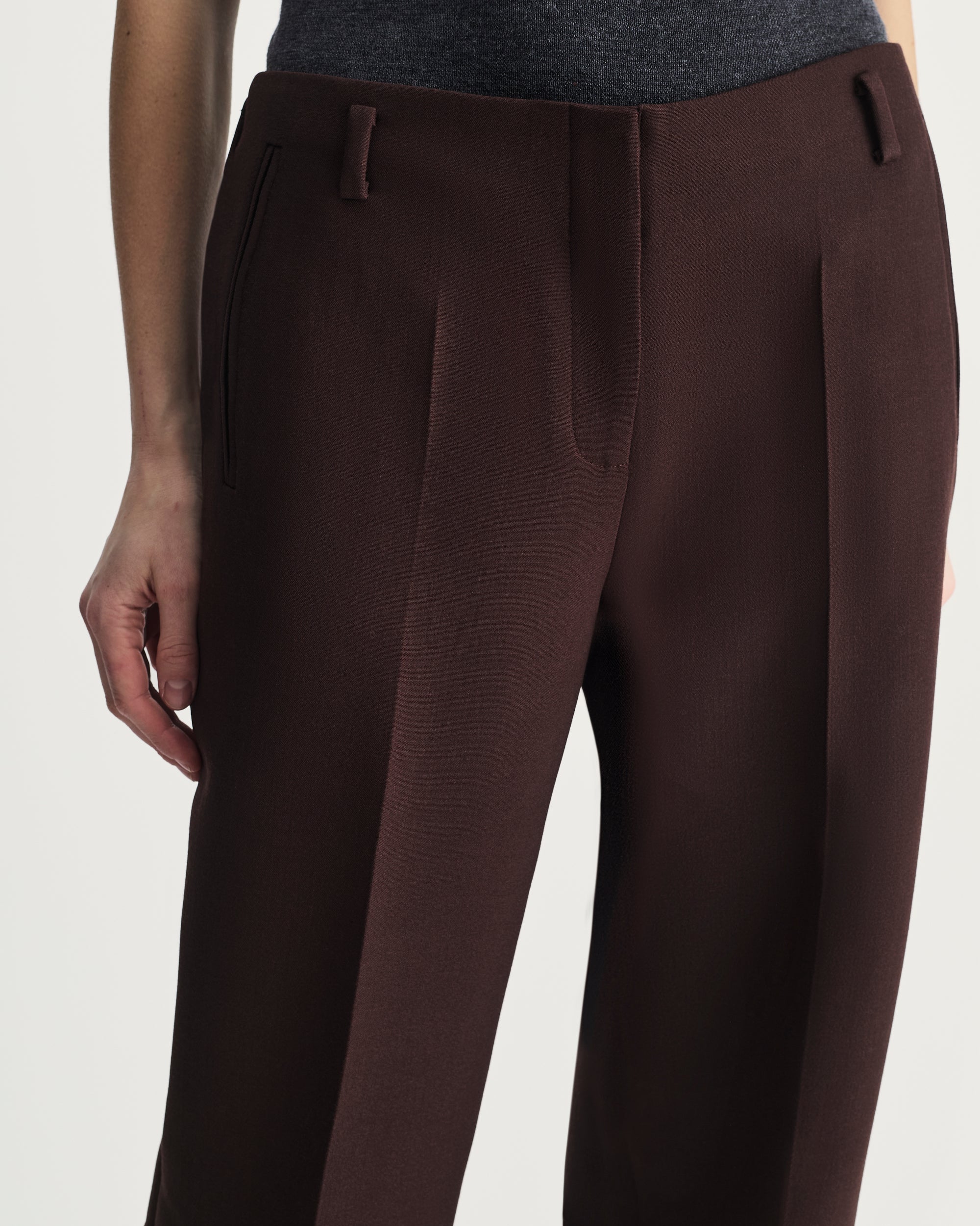 Serena Trousers in Brown Virgin Wool