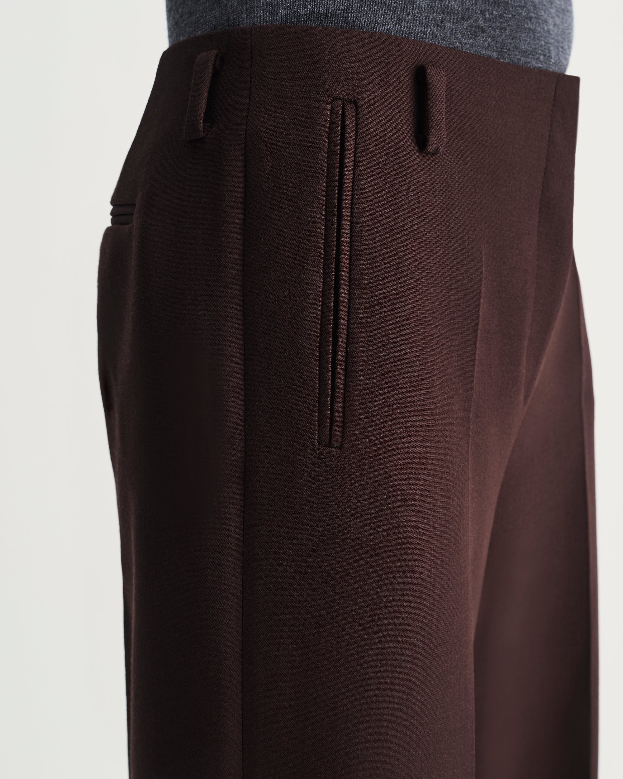 Serena Trousers in Brown Virgin Wool