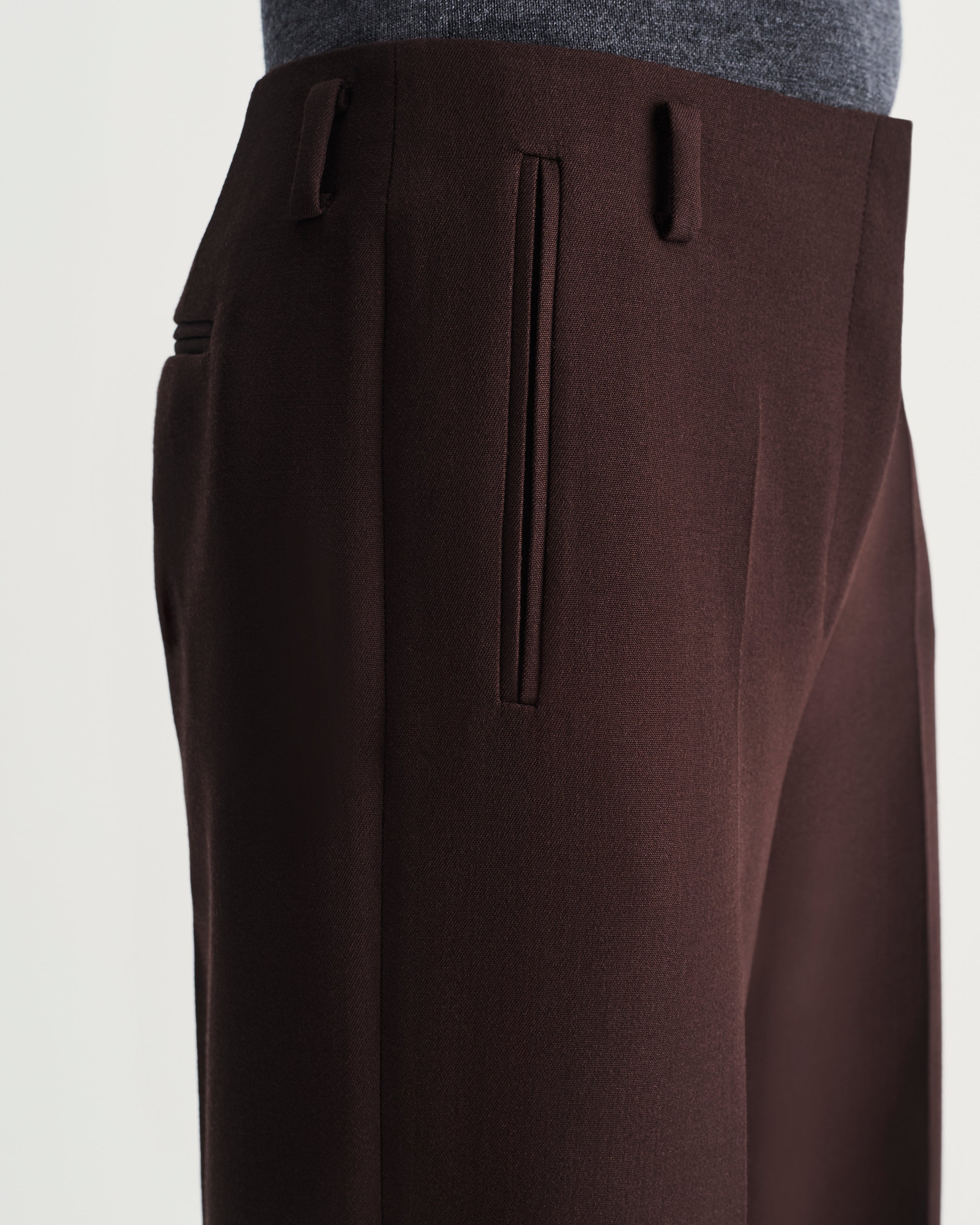 Serena Trousers in Brown Virgin Wool