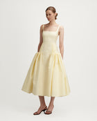 Sienna Dress in Yellow Cotton Blend