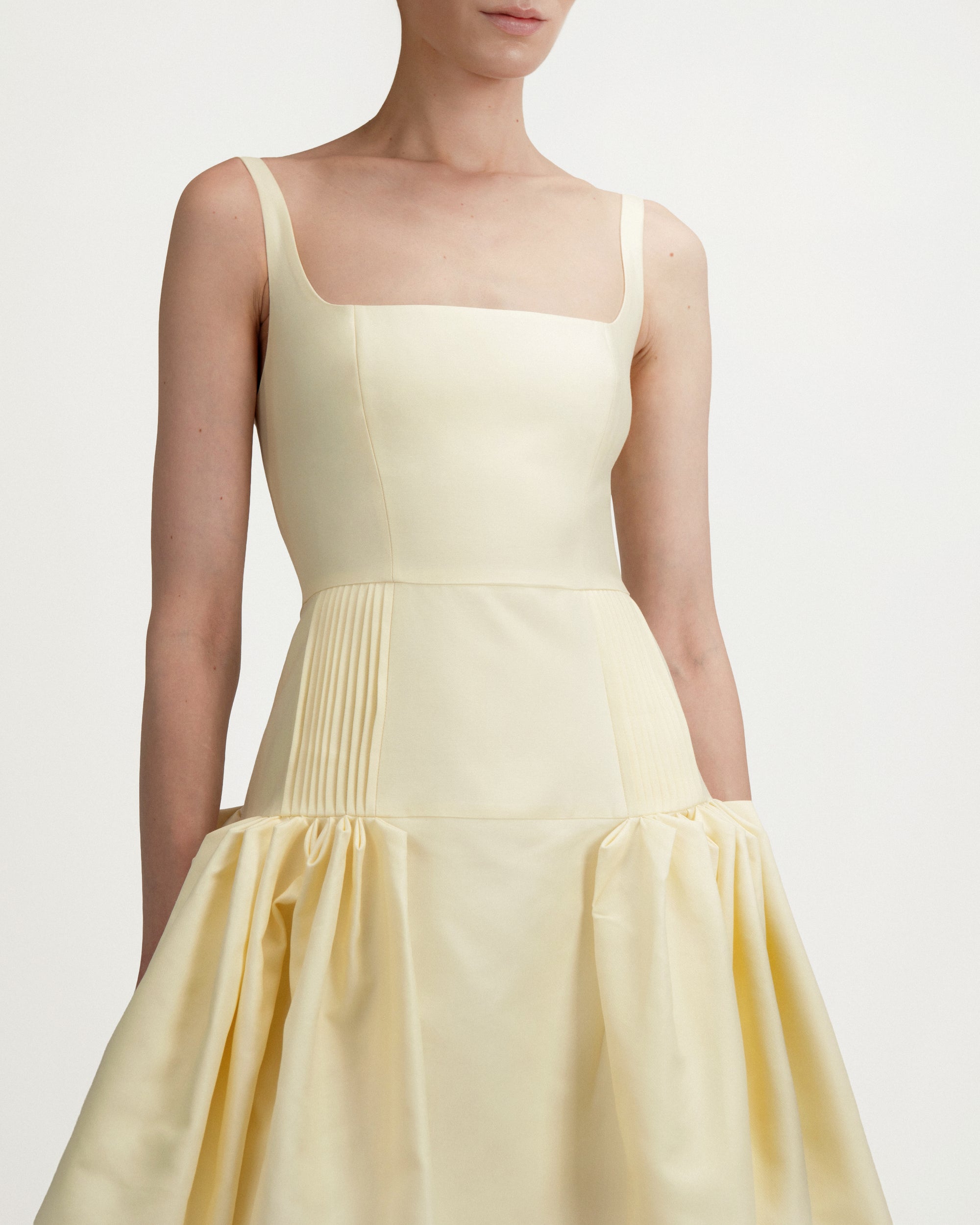 Sienna Dress in Yellow Cotton Blend