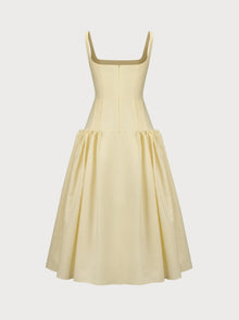 Sienna Dress in Yellow Cotton Blend