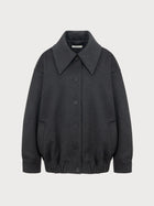 Dark gray jacket on a light gray background