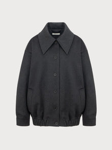 Dark gray jacket on a light gray background