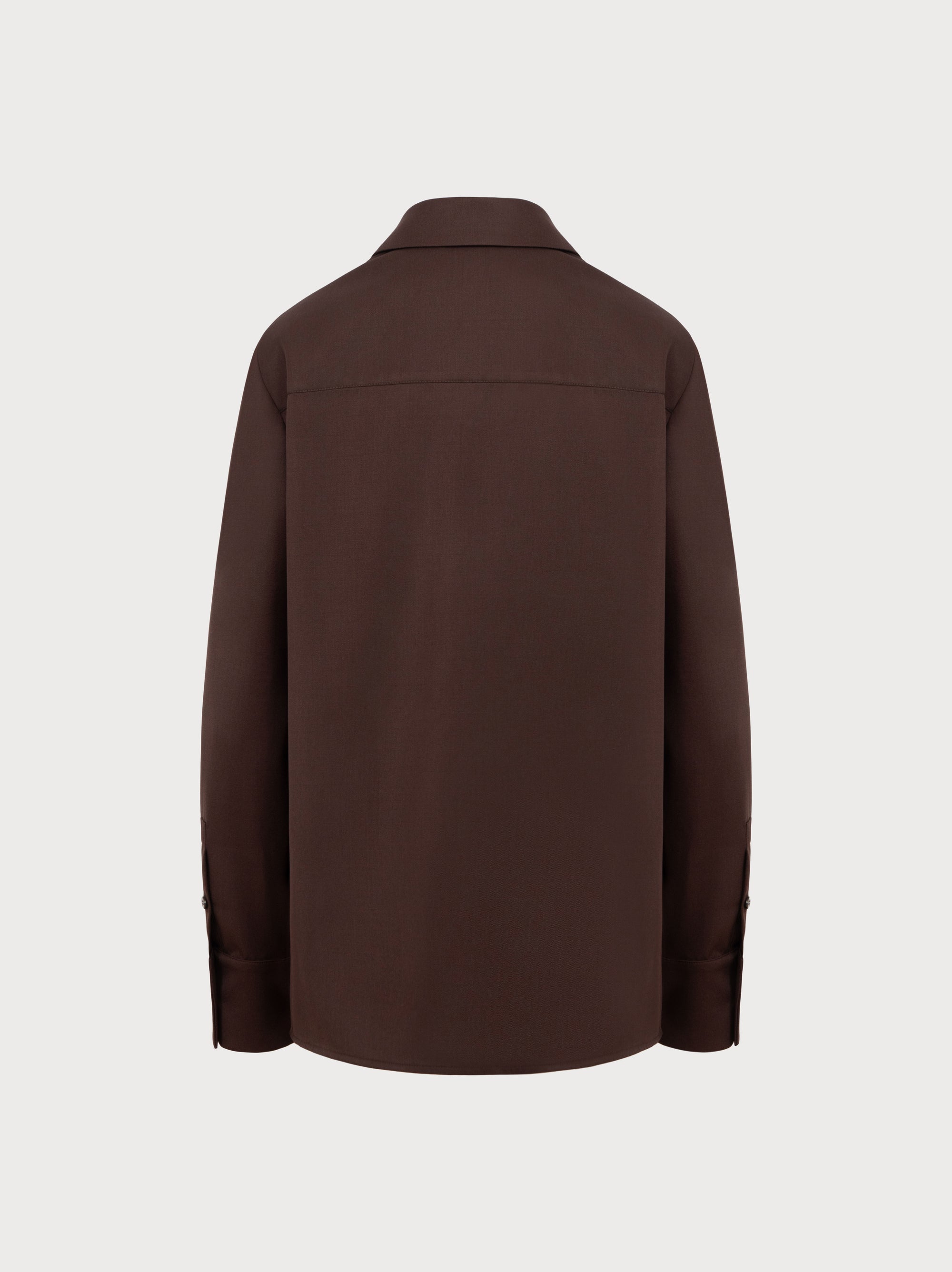 Brown jacket on a light gray background