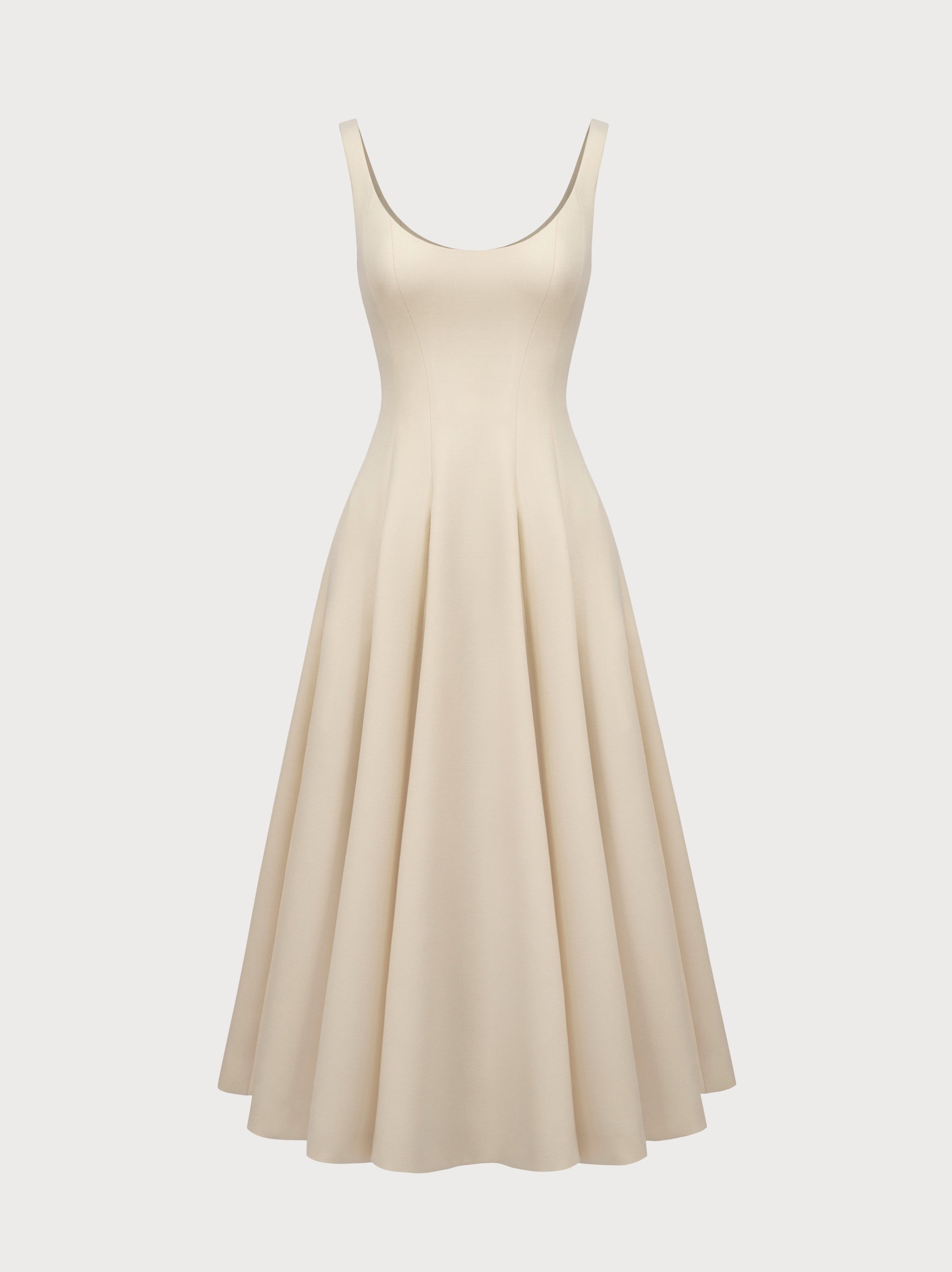 Sofia Dress in Ivory Virgin Wool
