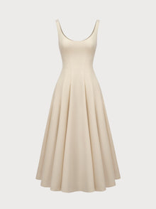 Sofia Dress in Ivory Virgin Wool
