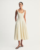 Sofia Dress in Ivory Virgin Wool