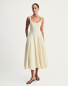 Sofia Dress in Ivory Virgin Wool