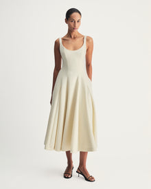 Sofia Dress in Ivory Virgin Wool