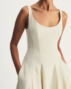 Sofia Dress in Ivory Virgin Wool