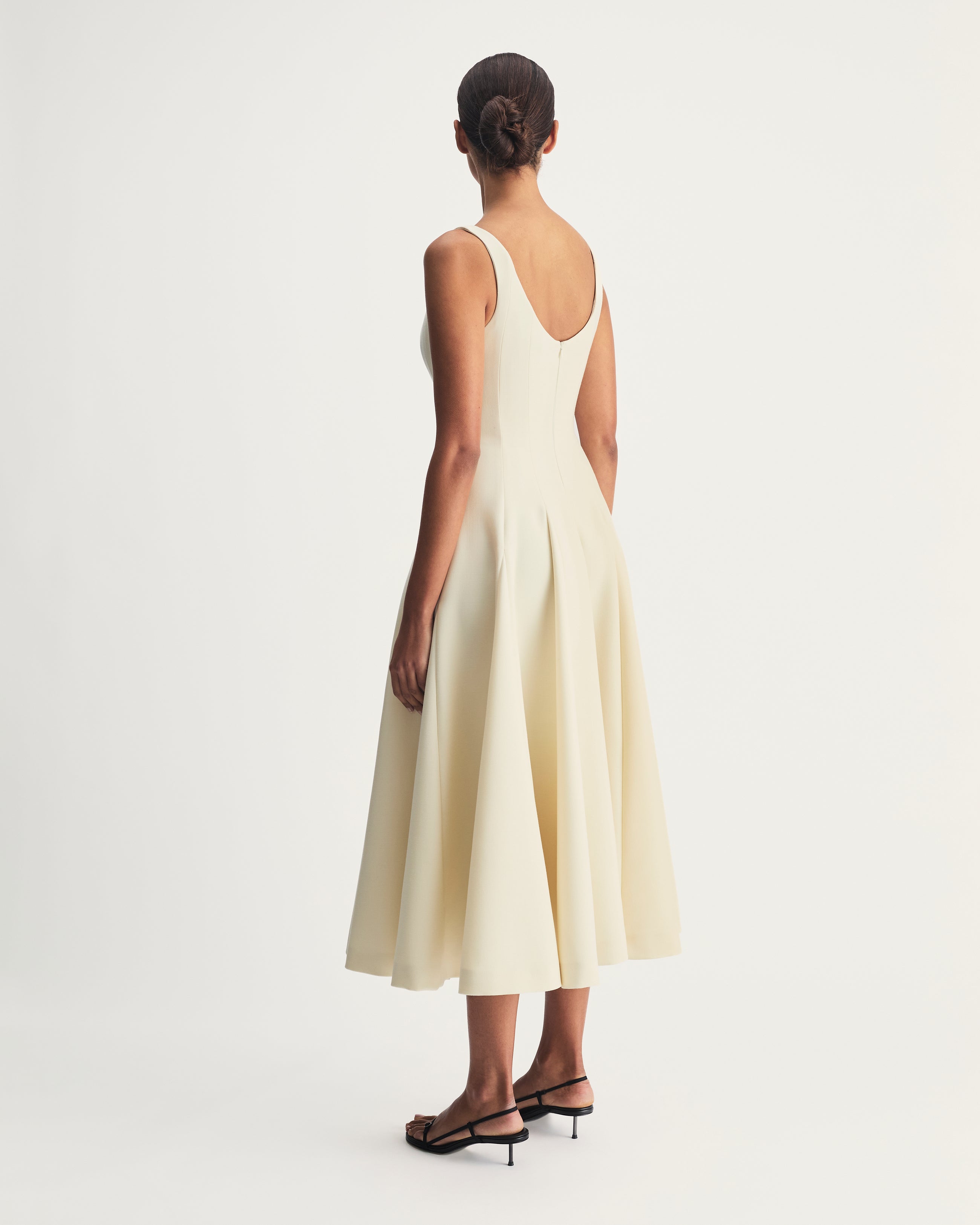 Sofia Dress in Ivory Virgin Wool