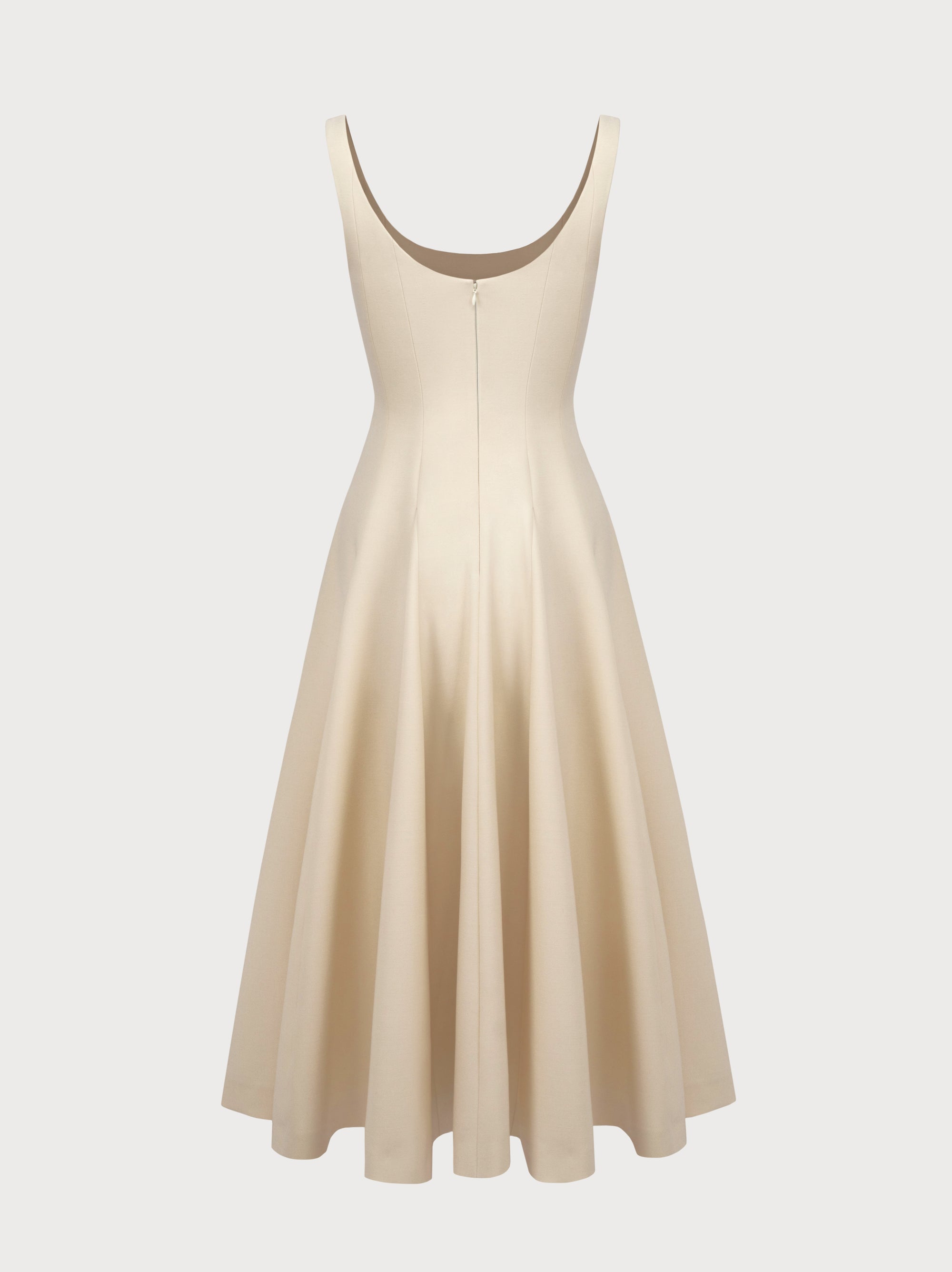 Sofia Dress in Ivory Virgin Wool