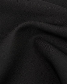 Theresa Headscarf in Black Virgin Wool - fabric texture close-up