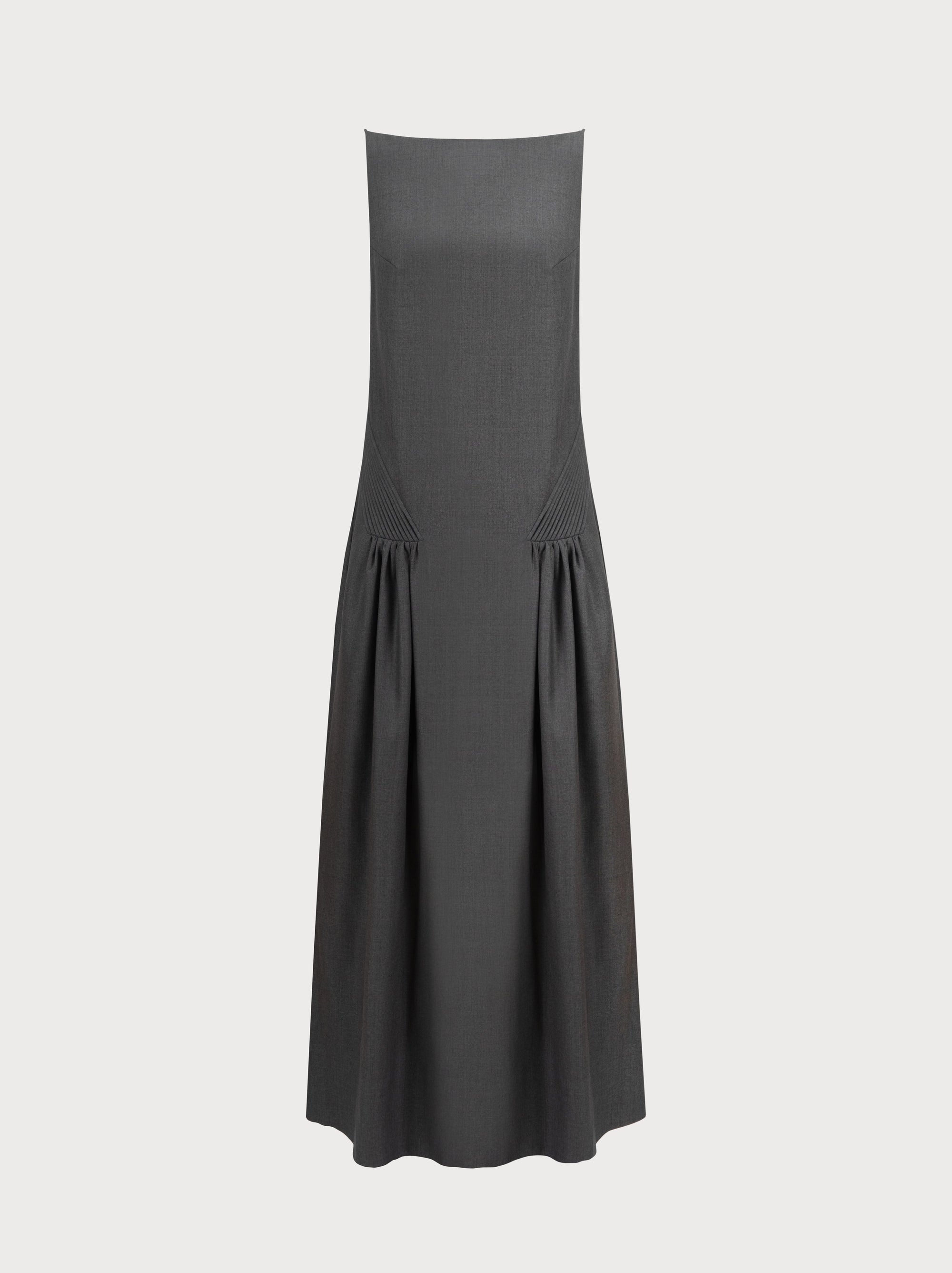 Vera Dress in Grey Wool