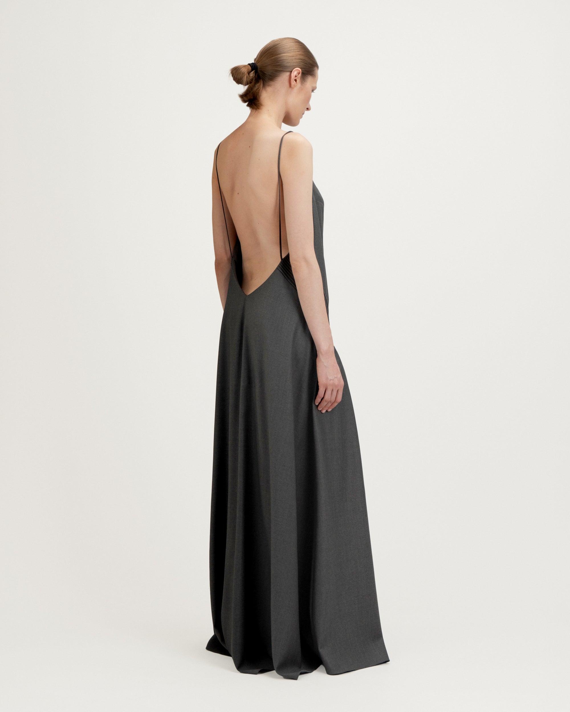 Vera Dress in Grey Wool