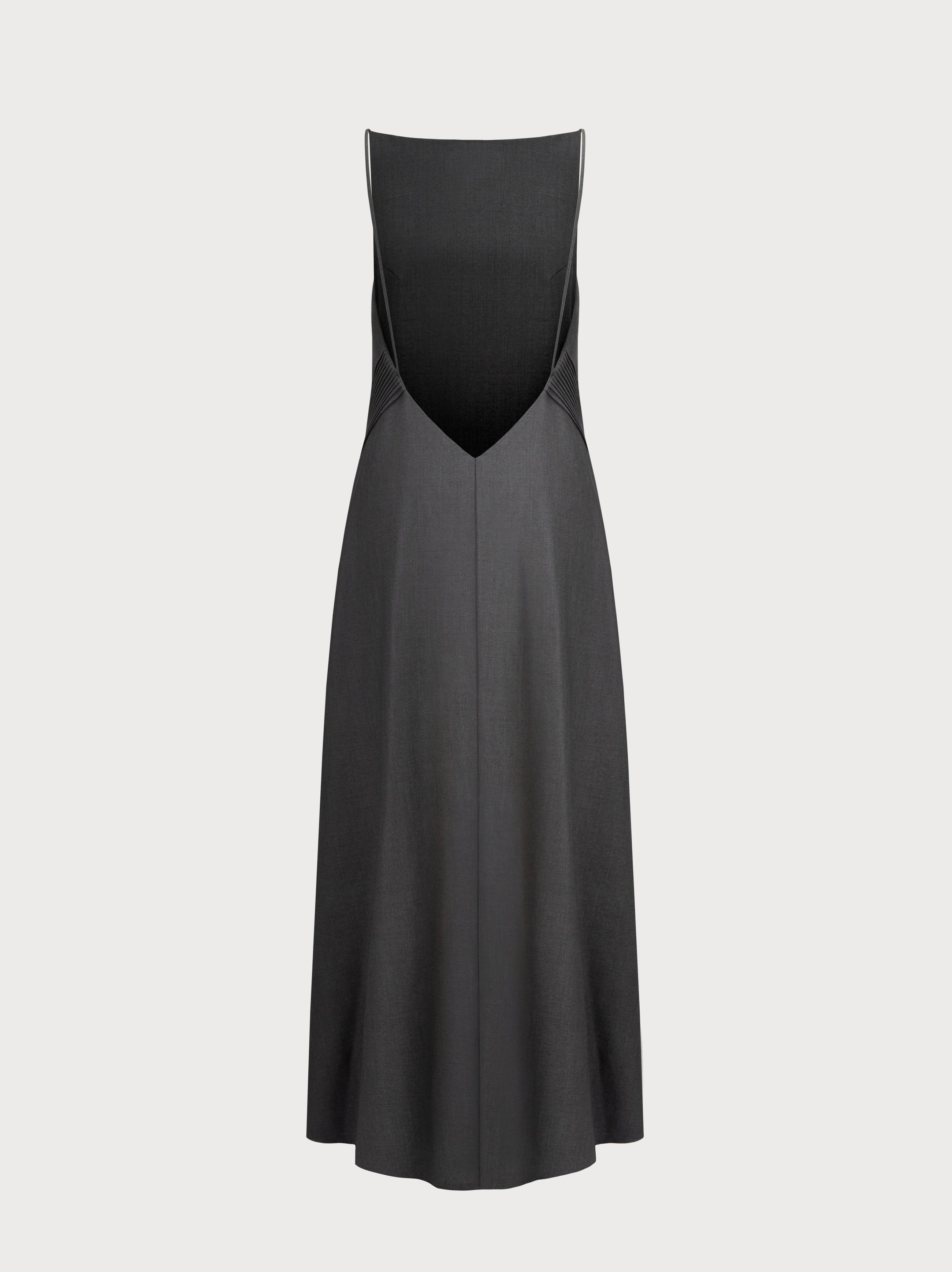 Vera Dress in Grey Wool