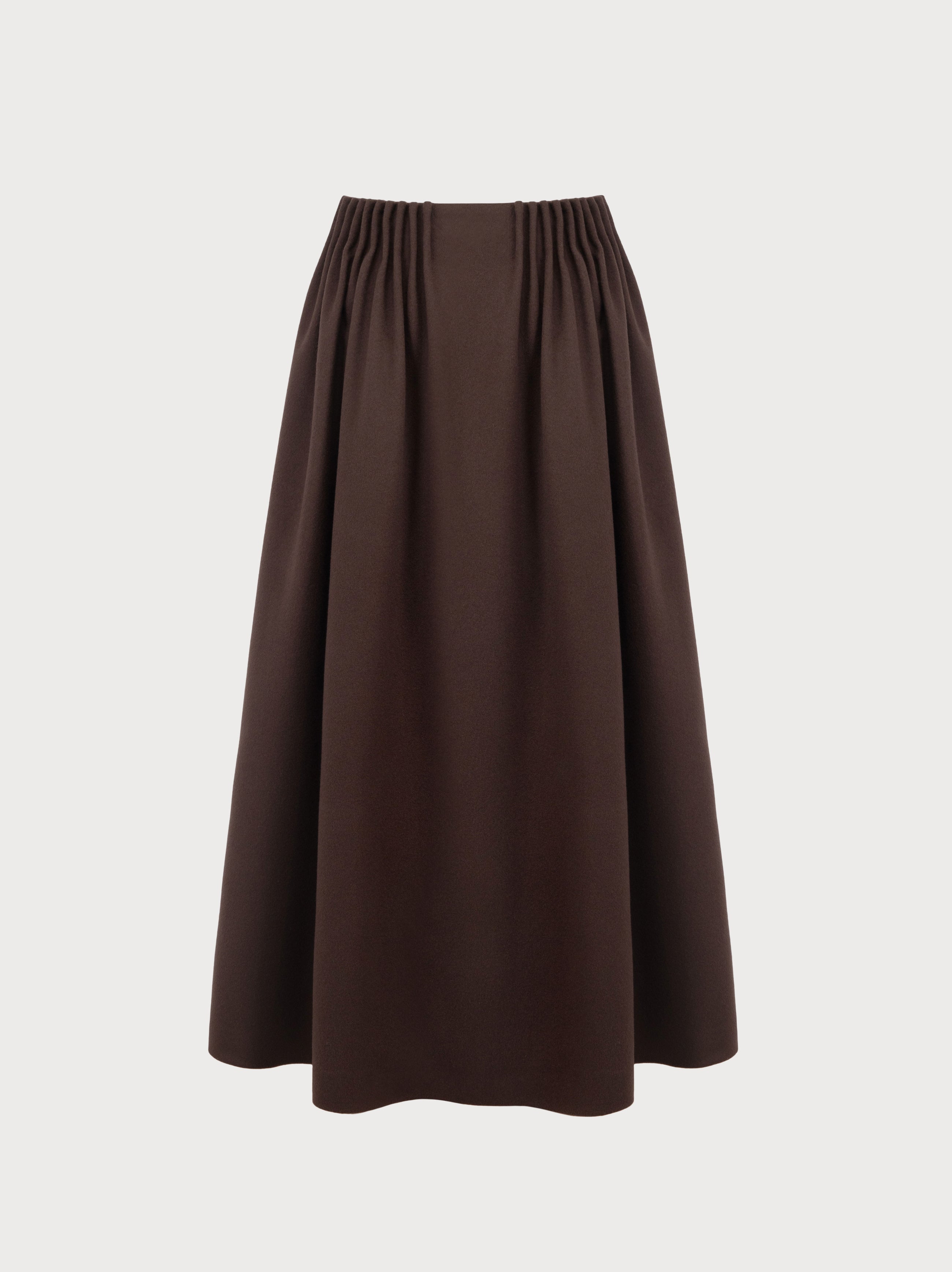 Vivien Skirt in Brown Virgin Wool