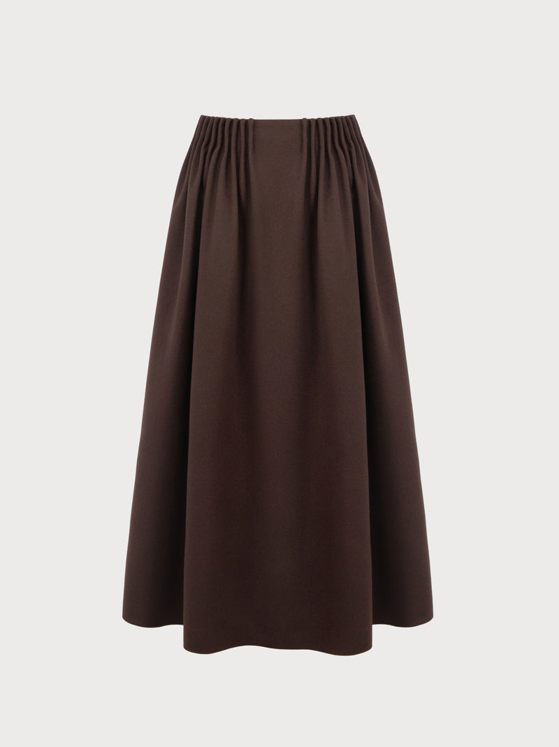 Vivien Skirt in Brown Virgin Wool