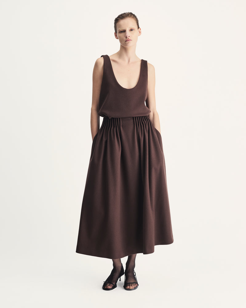 Vivien Skirt in Brown Virgin Wool