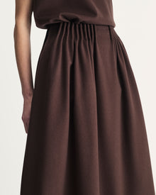 Vivien Skirt in Brown Virgin Wool