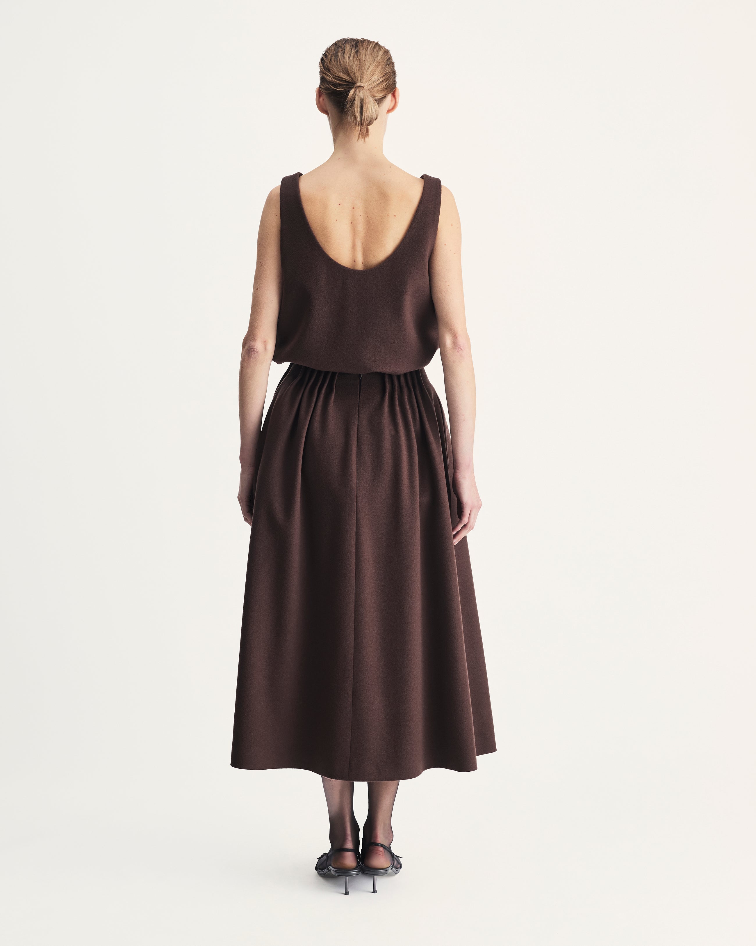 Vivien Skirt in Brown Virgin Wool
